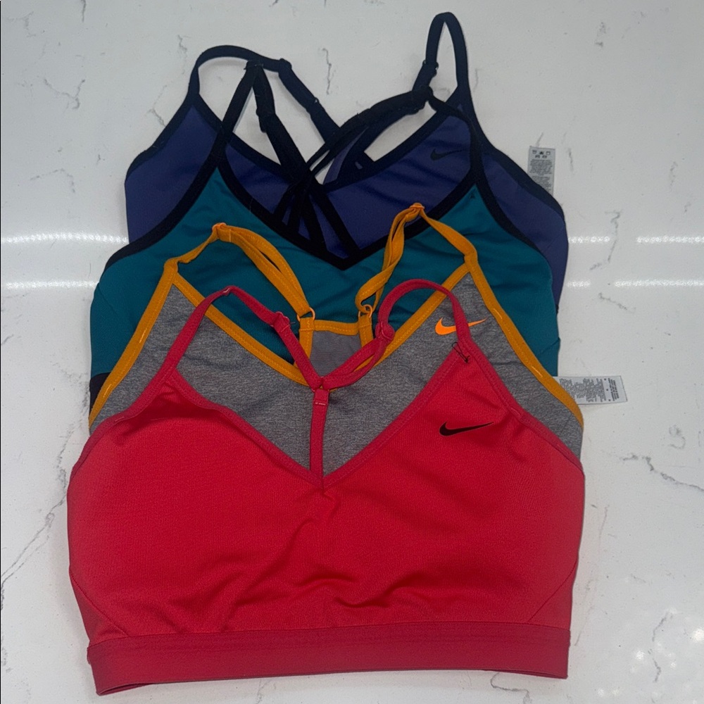 Nike Women's Sports Bra Set of 4 - Red, Blue, Teal, Grey